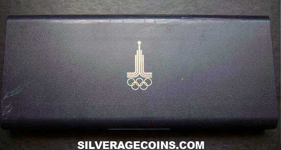 Russia XXII Summer Olympics Moscow 1980 Silver Box Set Closed