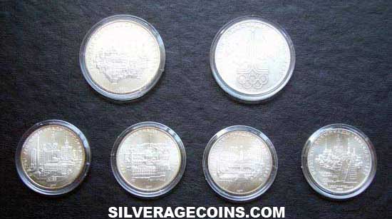 Russia XXII Summer Olympics Moscow 1980 Silver Box Set Content