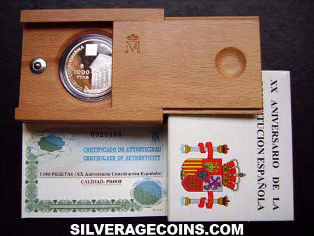 Juan Carlos I Spanish Silver 1000 Pesetas
