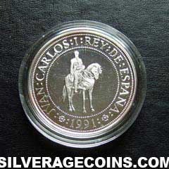 Juan Carlos I Spanish Silver 1000 Pesetas