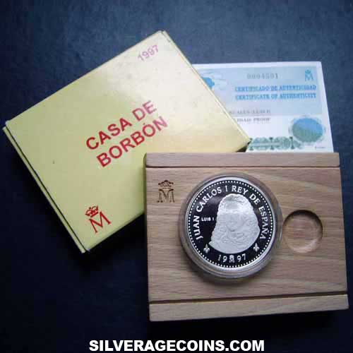Juan Carlos I Spanish Silver 2000 Pesetas