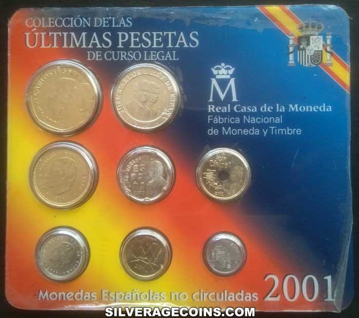 Juan Carlos I Collection of Last Legal Tender Pesetas Obverse