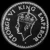 George VI British India Silver Half Rupee (large fleur-de-lis) (Obverse)