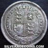 Victoria British Silver "Withdrawn Jubilee Head" Sixpence (Reverse)