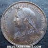 Victoria British Bronze "Widow Head" Half Penny (Obverse)