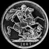 Victoria Australian Gold "Jubilee Head" Sovereign (Reverse)