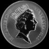 Elizabeth II Australian Dollar 1 Ounce Silver Kangaroo (Obverse)