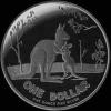 Elizabeth II Australian Dollar 1 Ounce Silver Kangaroo (Reverse)