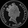 Elizabeth II Australian Dollar 1 Ounce Silver Kookaburra (Obverse)