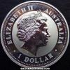 Elizabeth II Australian Dollar 1 Ounce Silver Kookaburra (Obverse)