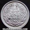 Wilhelmina I Dutch Silver 25 Cents (Reverse)