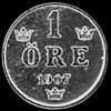 Oscar II Swedish Bronze Öre (Reverse)