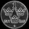 Gustaf V Swedish Bronze Öre (Reverse)