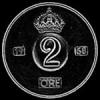Gustav VI Swedish Bronze 2 Öre (Reverse)