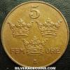Gustav V Swedish Bronze 5 Öre (Reverse)