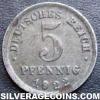 Wilhelm II German Iron 5 Pfennig (Reverse)
