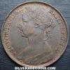 Victoria British Bronze "Bun Head" Penny (2nd type) (Obverse)