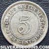 George V Straits Settlements Silver 5 Cents (Reverse)