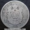 Napoleon III French Silver Franc (.835) (Reverse)