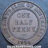 George V Australian Bronze Half Penny (Reverse)