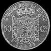 Leopold II Belgian Silver 50 Centimes (French) (Reverse)