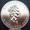 Elizabeth II Canadian 5 Dollars 1 Ounce Silver Maple Leaf (Obverse)