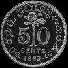 Victoria Ceylon Silver 50 Cents (Reverse)