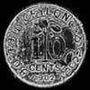 Edward VII Ceylon Silver 10 Cents (Reverse)
