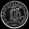 George VI Ceylon Silver 10 Cents (Reverse)
