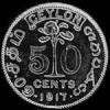 George V Ceylon Silver 50 Cents (Reverse)