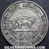 George V East African Billon 50 Cents (Reverse)