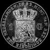 Wilhelmina I Dutch Silver Guilder (long hair) (Reverse)