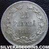 25 Pennia de Plata Finlandeses (Reverso)