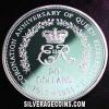 Elizabeth II Niuean Silver 20 Dollars (40th anniversary) (Reverse)