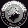 Elizabeth II Australian Dollar 1 Ounce Silver Kookaburra (Obverse)