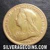 Victoria British Gold "Widow Head" Half Sovereign (Obverse)