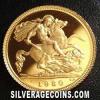 Elizabeth II British Gold Half Sovereign (Reverse)