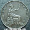 Victoria British Bronze "Bun Head" Half Penny (Reverse)