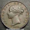 Victoria British Bronze "Young Head" Half Penny (Obverse)