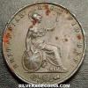 Victoria British Bronze "Young Head" Half Penny (Reverse)