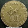 French 10 New Francs (Roland Garros) (Obverse)