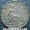 Victoria British Bronze "Bun Head" Farthing (Reverse)