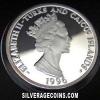 Elizabeth II Turks and Caicos 20 Crowns Silver (Locomotive) (Obverse)