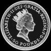 Elizabeth II 50 Pounds 1/2 Ounce Gold Britannia (Silver alloy) (Obverse)