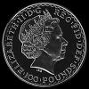 Elizabeth II 100 Pounds 1 Ounce Gold Britannia (Obverse)