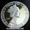 Elizabeth II Turks and Caicos 20 Crowns Silver (Coronation Anniversary) (Obverse)