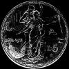 Victor Emmanuel III Italian Silver 5 Lire (50th Anniversary) (Reverse)
