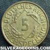 German Weimar Republic 5 Reichspfennig (Reverse)