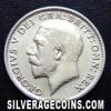 George V British Silver Sixpence (.500) (Obverse)