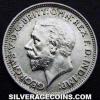 George V British Silver "Oak Reverse" Sixpence (Obverse)